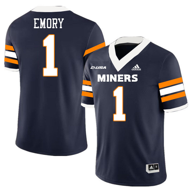 #1 Ashten Emory UTEP Jersey,UTEP Miners College Football Jersey,Uniforms-Navy